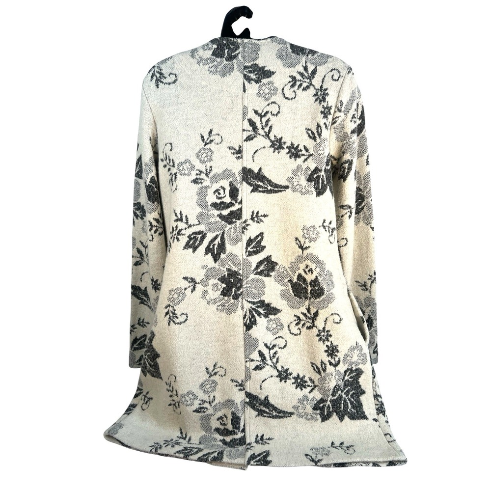 Lucy & Laurel Anthropologie Small Cream Grey Wool Blend Sweater Coat  L - Picture 3 of 7
